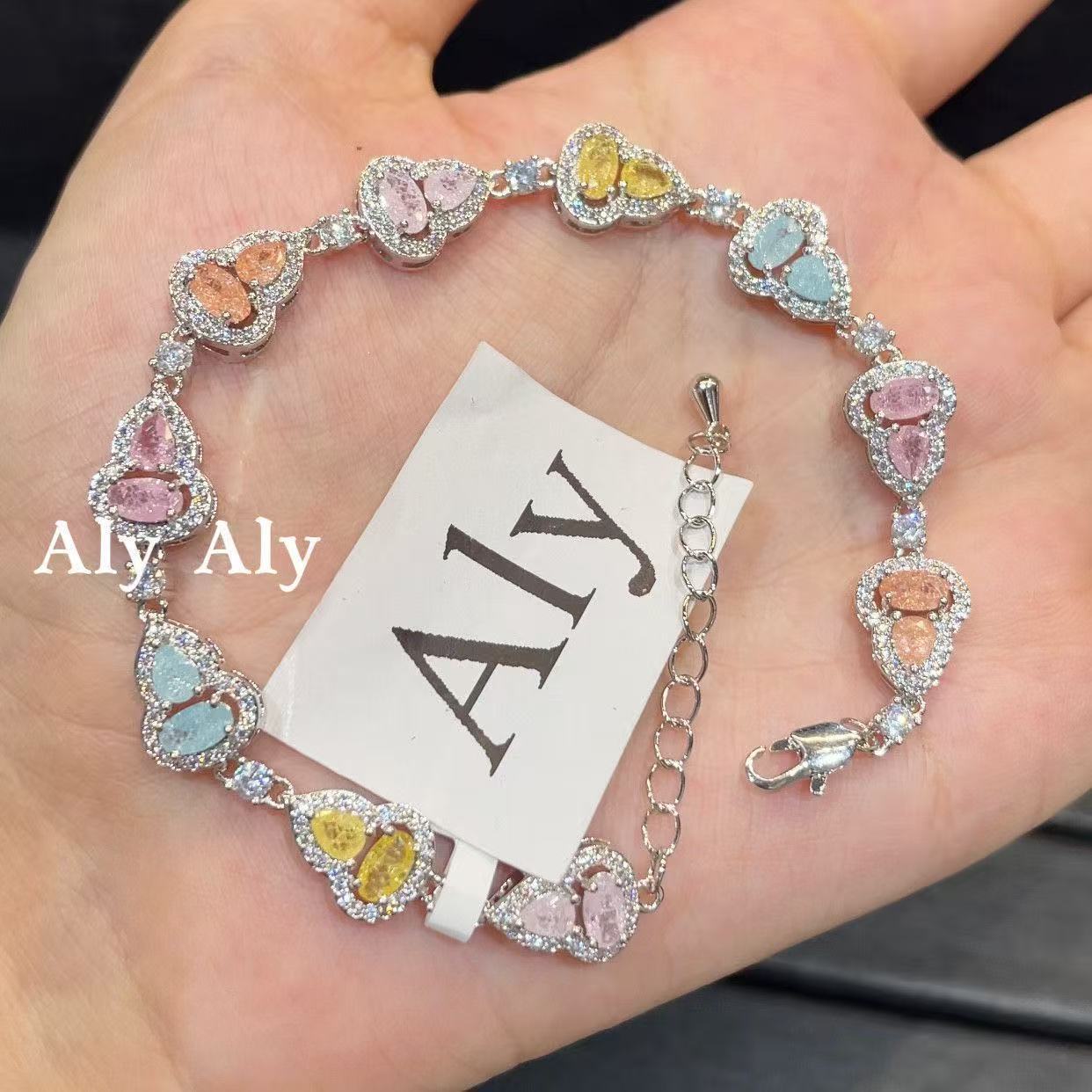 New Colorful Full Diamond Gourd Bracelet for Women Exquisite Bracelet Sweet Elegant Hand Jewelry