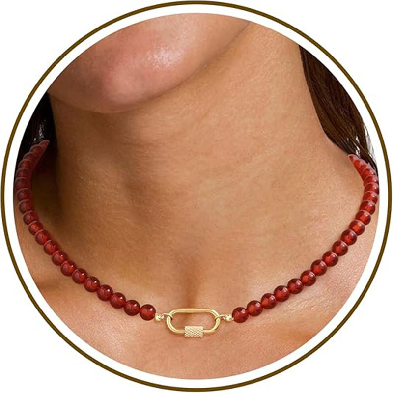 Women's Jewelry Gemstone Necklace Girl Gift Item Colorful Necklace