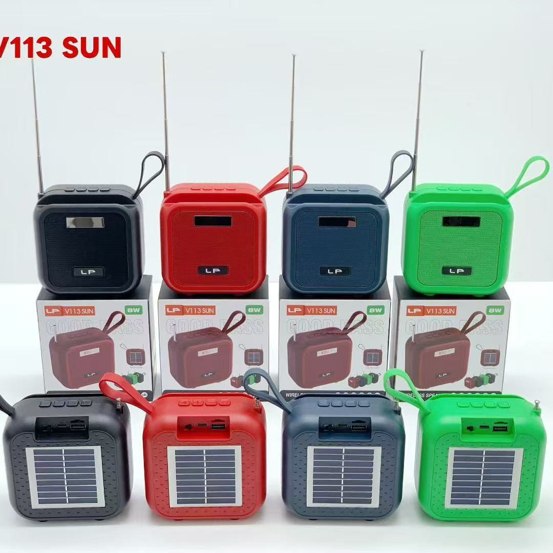 Liangpai LP-V113SUN Solar Bluetooth Speaker with FM Antenna Outdoor Radio Portable Subwoofer