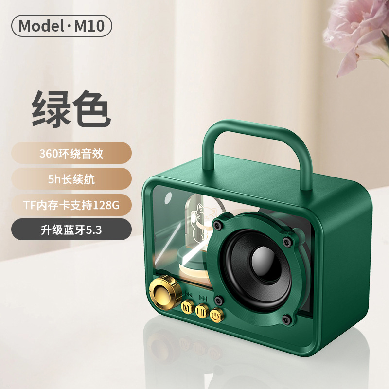 New Lucky Cat Colored Glaze Bluetooth Speaker Mini Handheld Speaker Punk Home Decoration Small Speaker