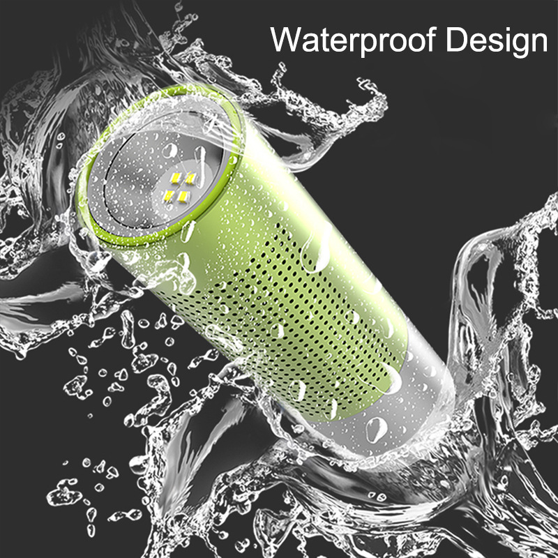 Bluetooth speaker small steel cannon flashlight card playback outdoor waterproof portable music call metal small speaker