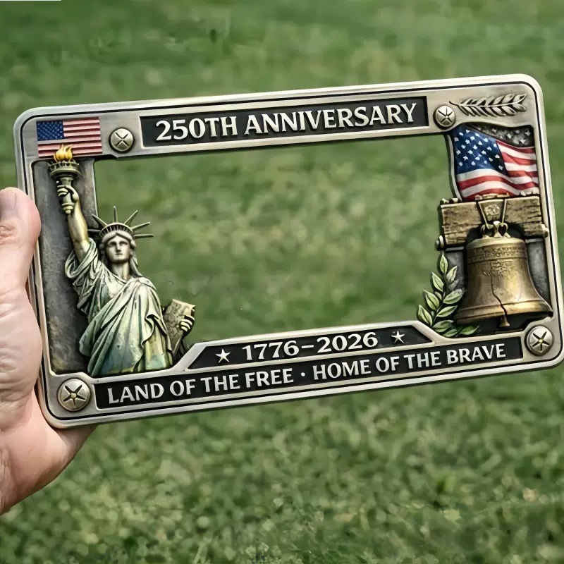 250th Anniversary License Plate Frame US Independence Day Metal Craft Decorative Ornament