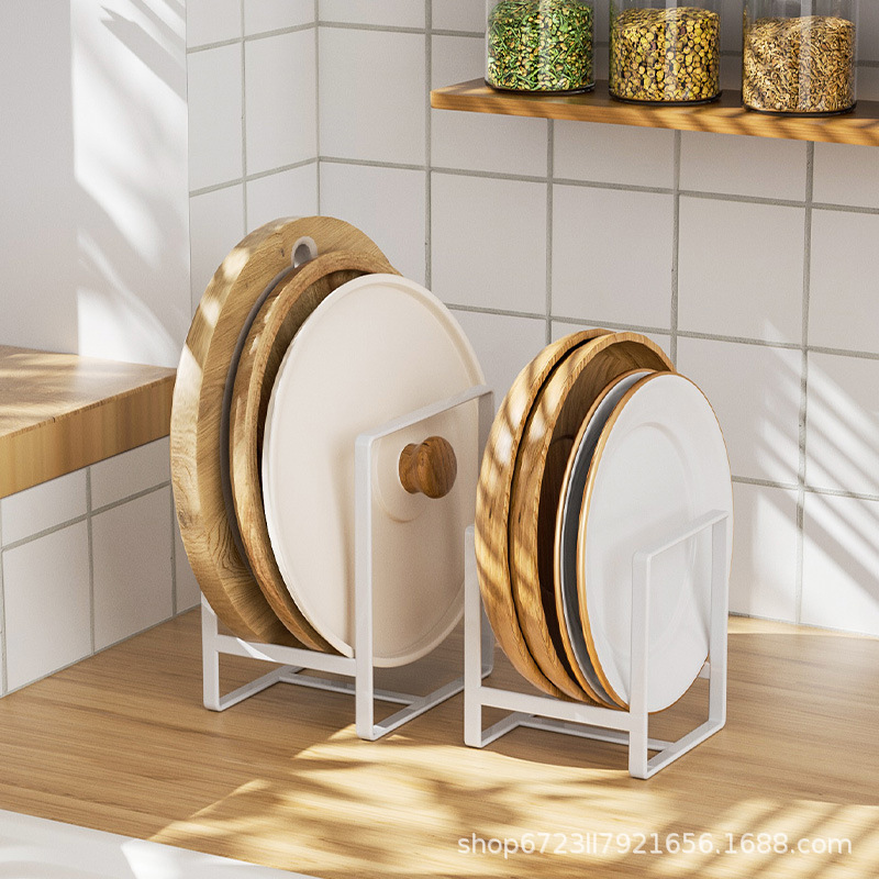 Japanese-Style Drain Rack, Plate and Bowl Holder, Kitchen Storage Organizer, Cabinet Shelf, Dinner Plate and Bowl Rack, Cutting Board and Pot Lid Holder