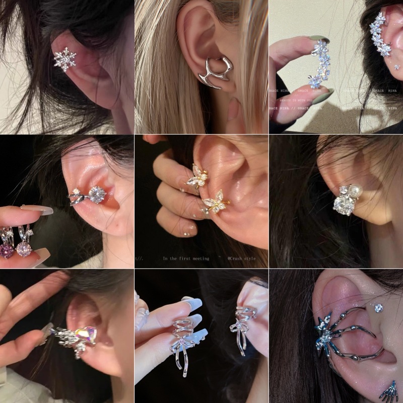 Sweet Cool Super Sparkle No Ear Hole Ear Cuff for Women New Exquisite Ear Accessories