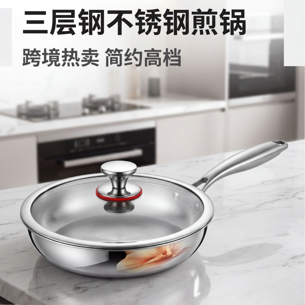 Uncoated stainless steel frying pan steak pan non-stick pan egg pan German gift pan titanium pan