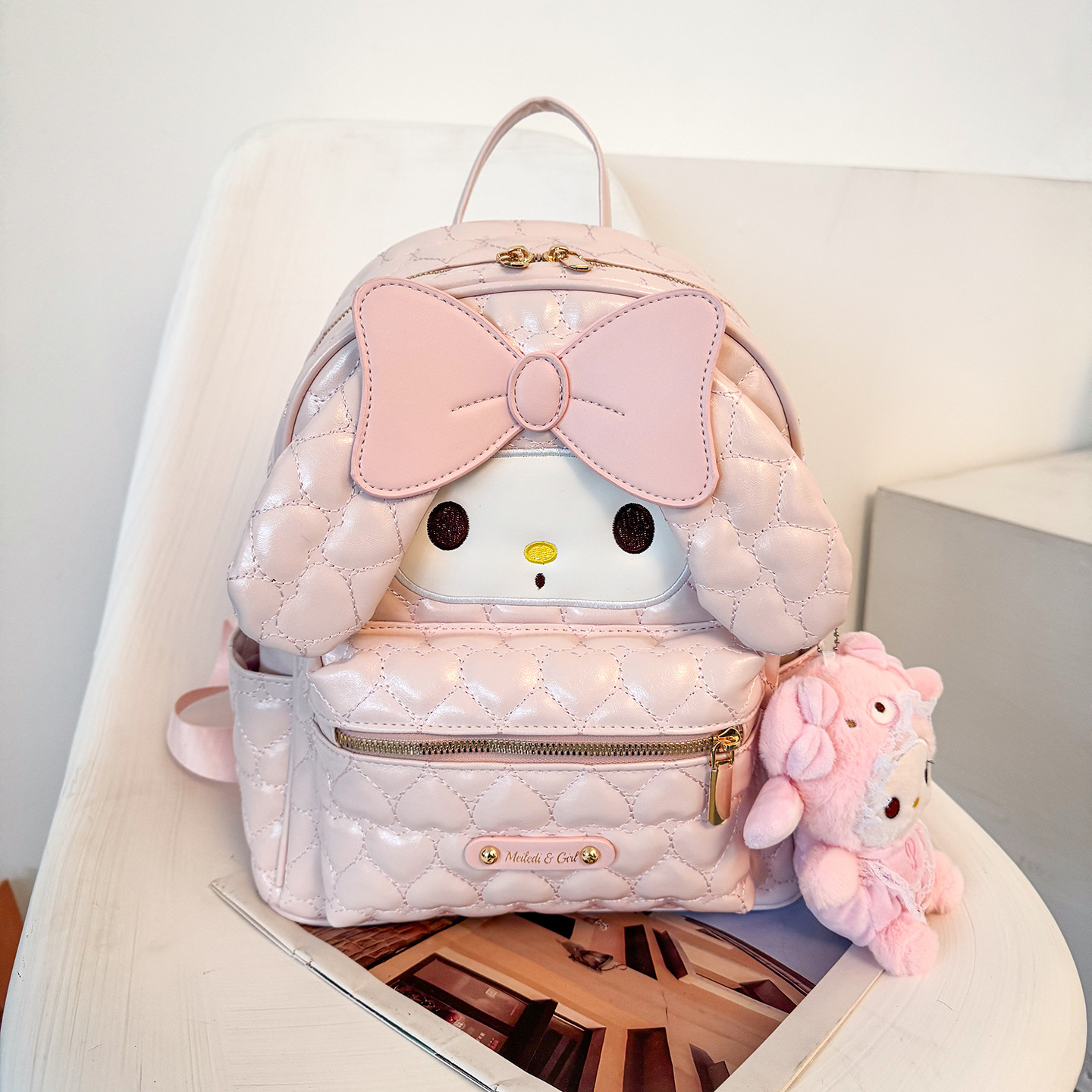 Melody 3D Butterfly Backpack Soft Girl Style Cartoon Quilted Backpack Student Commute Travel Bag
