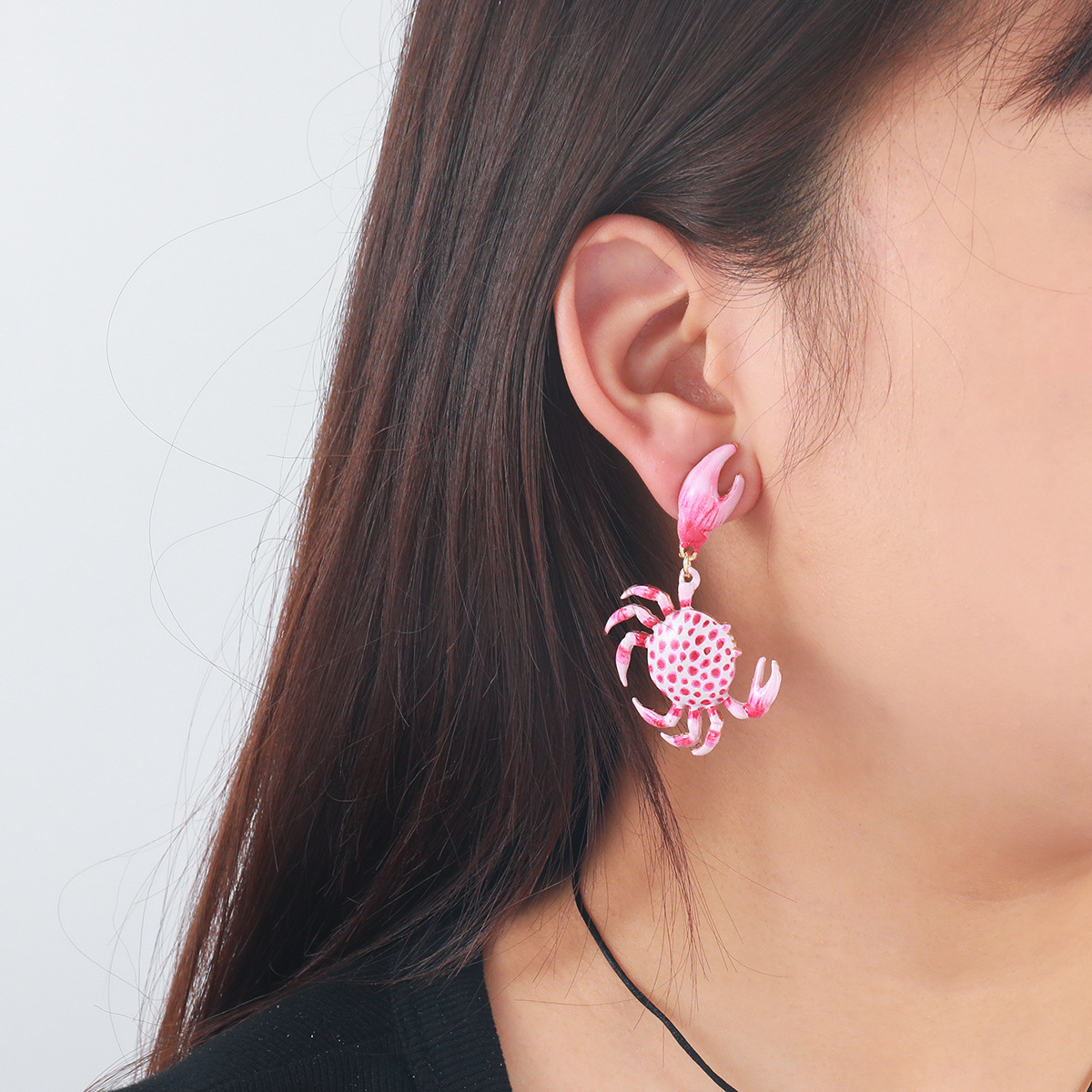 ZA big brand exaggerated crab multi-layer earrings cute niche summer beach style ear accessories for women
