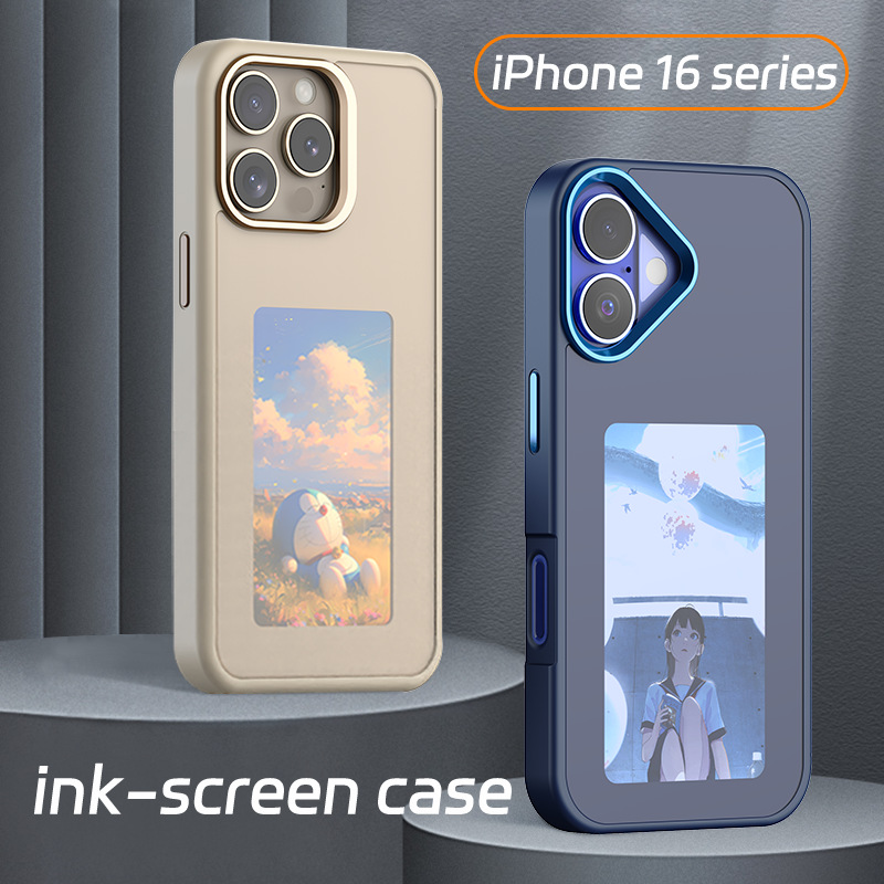 Seven Colors Optional DIY E-Ink NFC Screen Projection Phone Case for iPhone 13/14/15/16/17 Pro Max