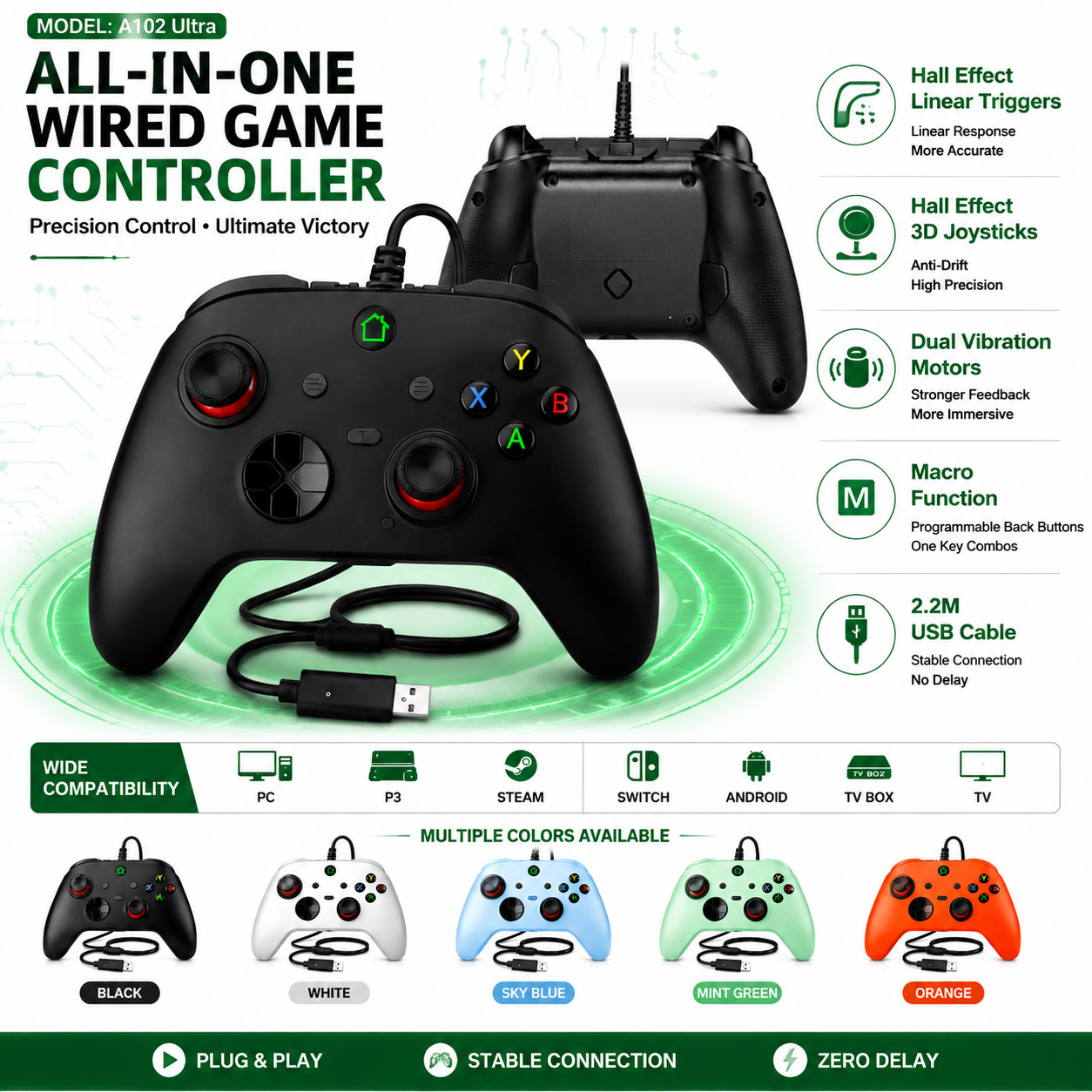 Multi-in-one Android game controller compatible with P3 Android/PCTVbox/Raspberry Pi