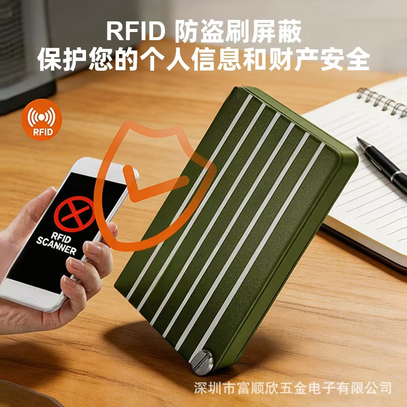 26 New Aluminum Alloy RFID Blocking Card Holder Document Organizer Unisex Compact Portable Anti-magnetic Card Holder