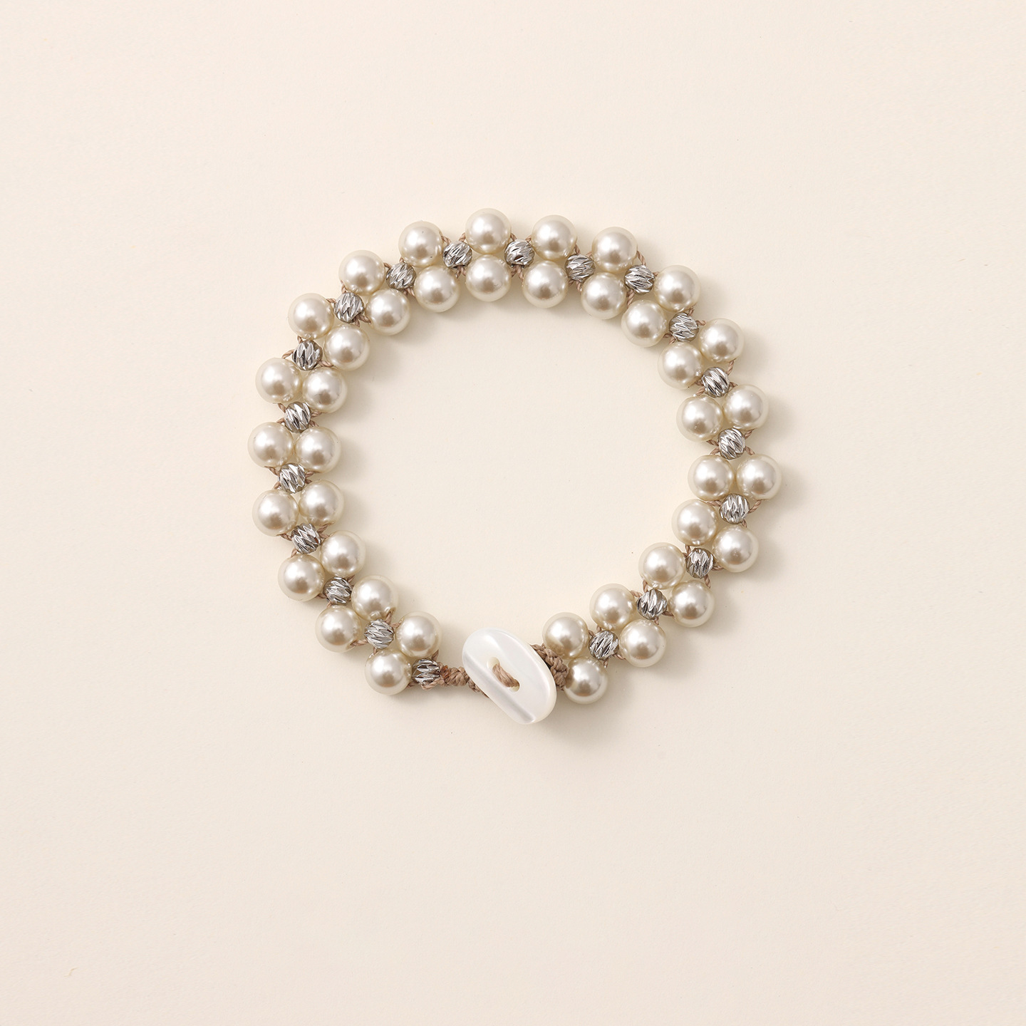 Qingdao vintage double-layer pearl bracelet handmade glass simple women's bracelet elegant accessories