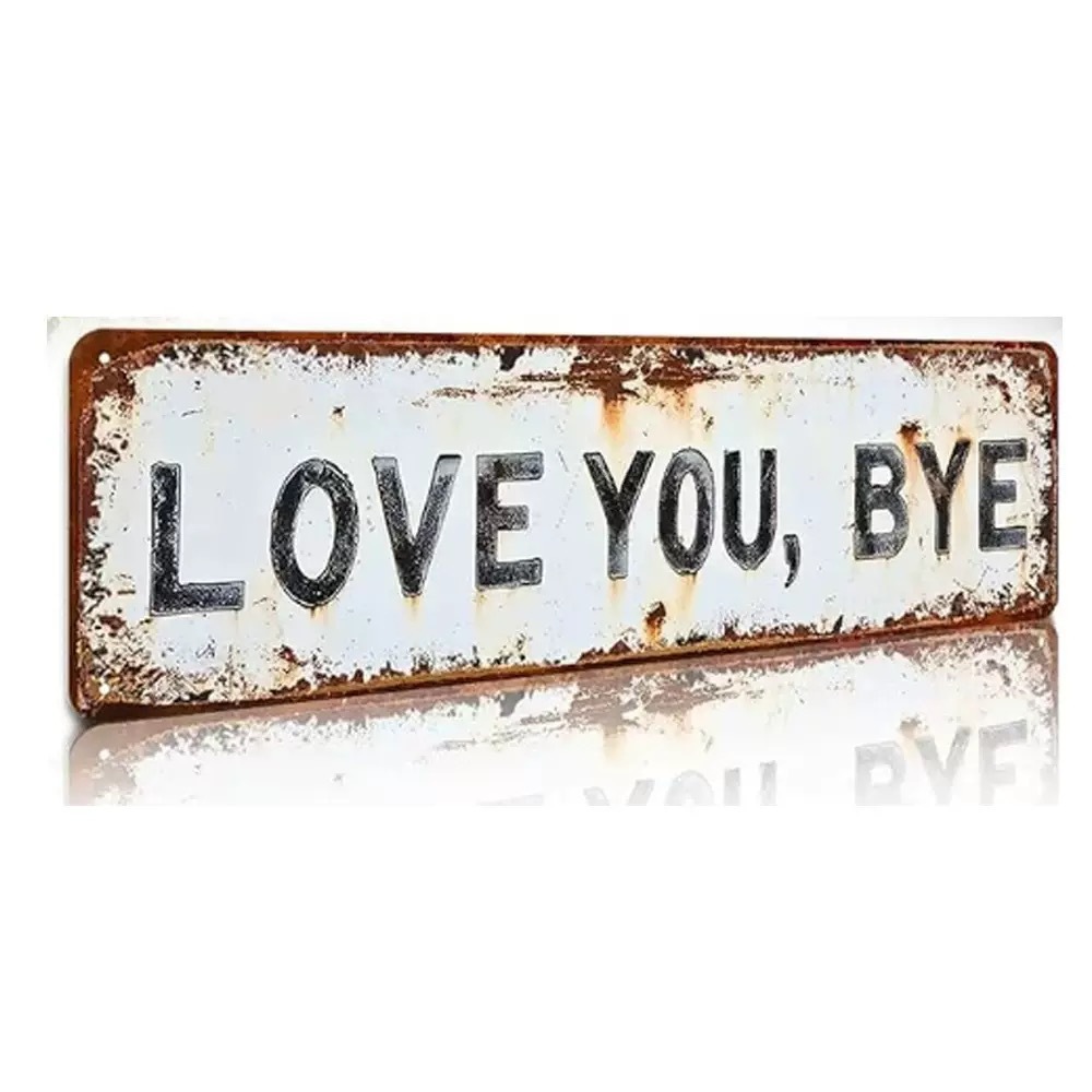New Best-selling Practical LOVE YOU, BYE Metal Wall Sign Decoration