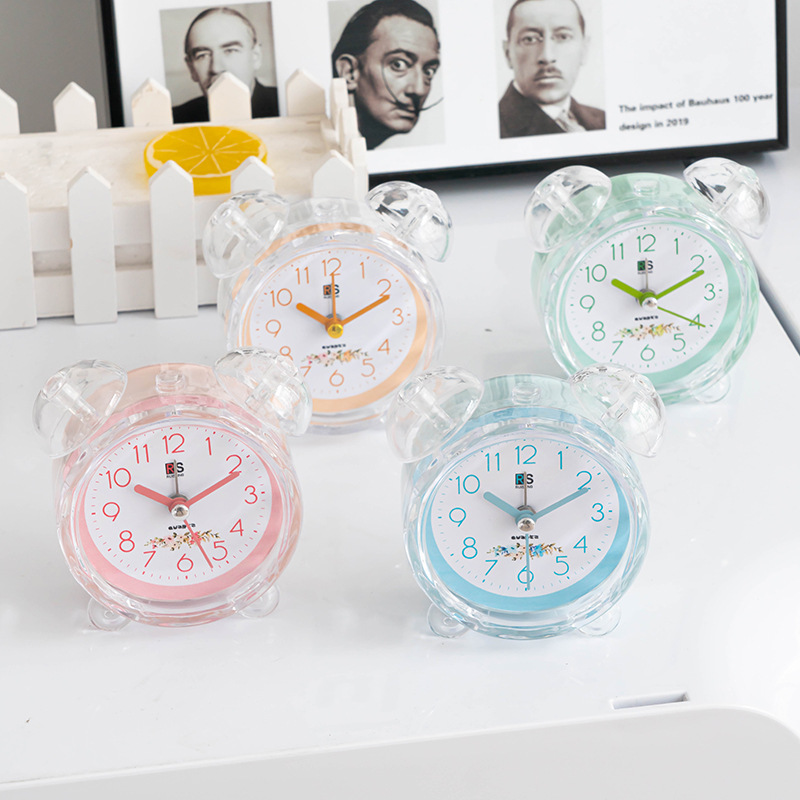 Simple plastic candy-colored basket bedside silent electronic alarm digital clock