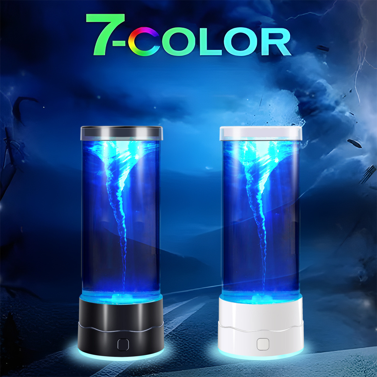 Tornado cylinder lamp USB plug-in LED jellyfish lamp colorful color-changing atmosphere lamp colorful decorative night light