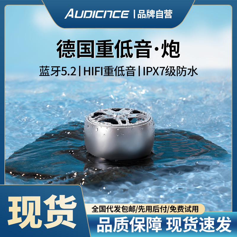 Audience Metal Shell Bluetooth Speaker Wireless Outdoor Mini Small Steel Cannon Portable Waterproof Heavy Bass
