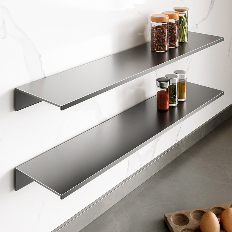 Bathroom shelf one-word board layer board wall-mounted storage rack bathroom shelf board living room kitchen study bathroom no drilling