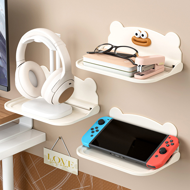 Foldable Wall-Mounted Storage Rack Bathroom Dormitory Bedside Phone No-Drill Storage Rack Set-Top Box Rack