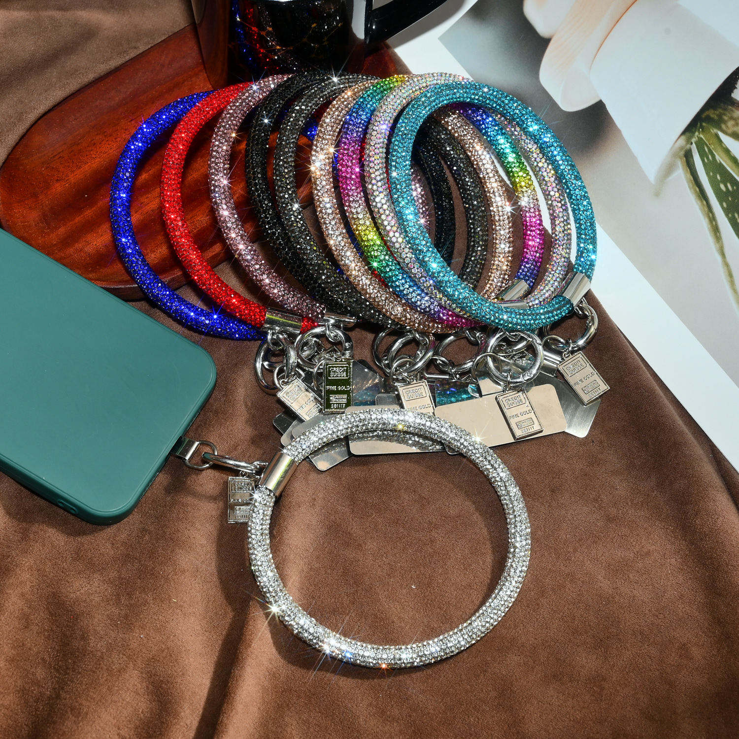 Round lanyard phone lanyard phone pendant rhinestone lanyard phone chain
