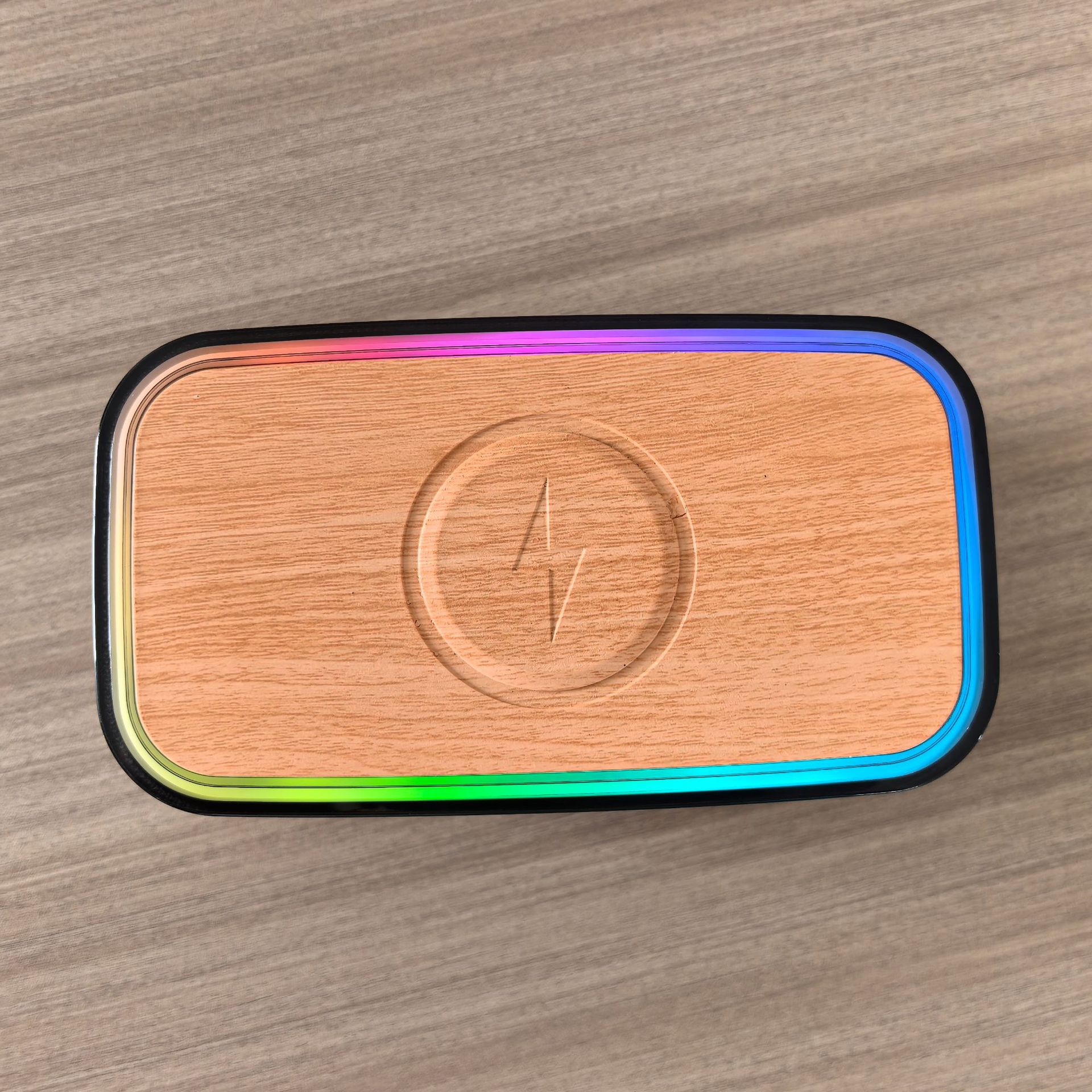 Speaker Bluetooth colorful light 15W wireless charging three-in-one colorful light subwoofer colorful alarm clock 2