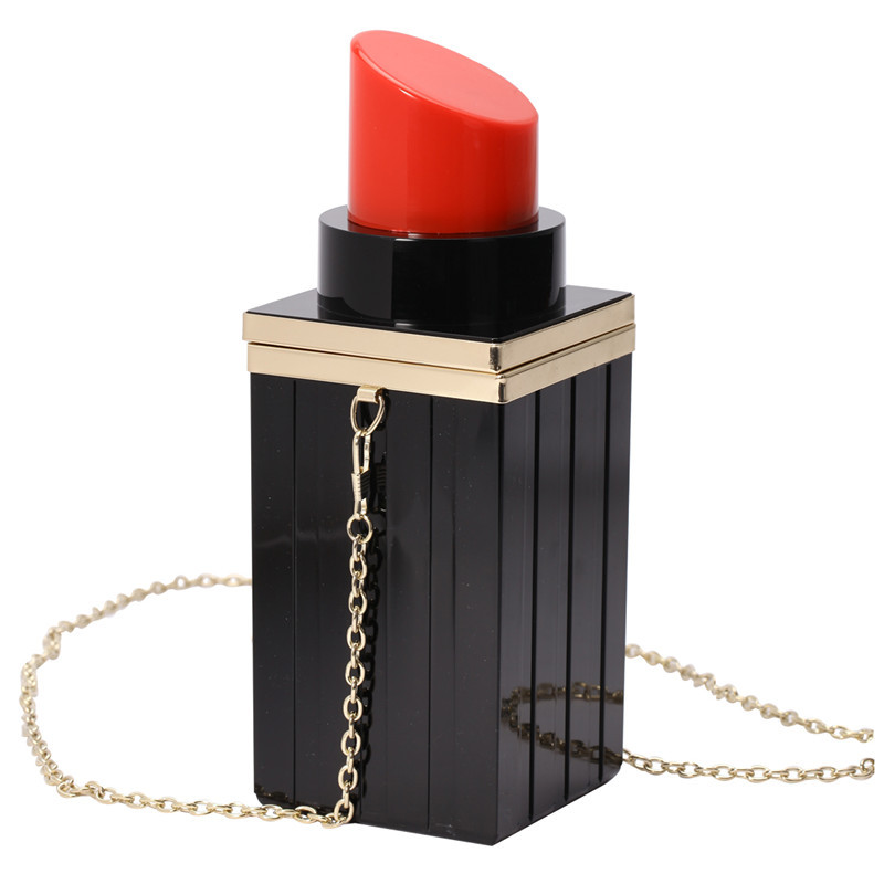Lipstick Bag Lipstick Clutch Shoulder Evening Dress Bag Chain Evening Bag Mini Acrylic Bag Clutch Women's Bag