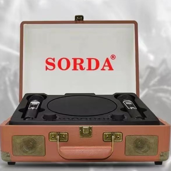SD2109 Outdoor Portable Wooden Box Bluetooth Speaker Wireless Dual Mic Karaoke All-in-One Home Karaoke Machine
