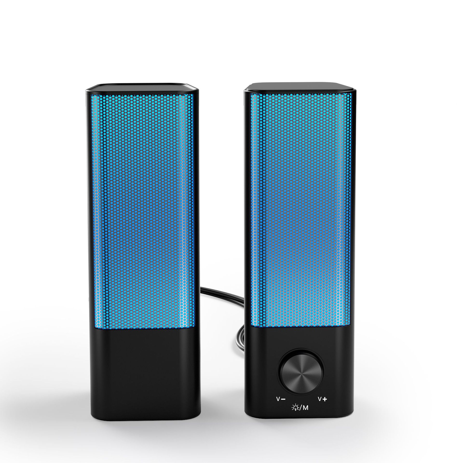 Custom-designed RGB LED Computer Speakers, 10W Dual-Speaker Soundbar with Lighting Effects, Active Speakers, High-Quality Stereo Sound