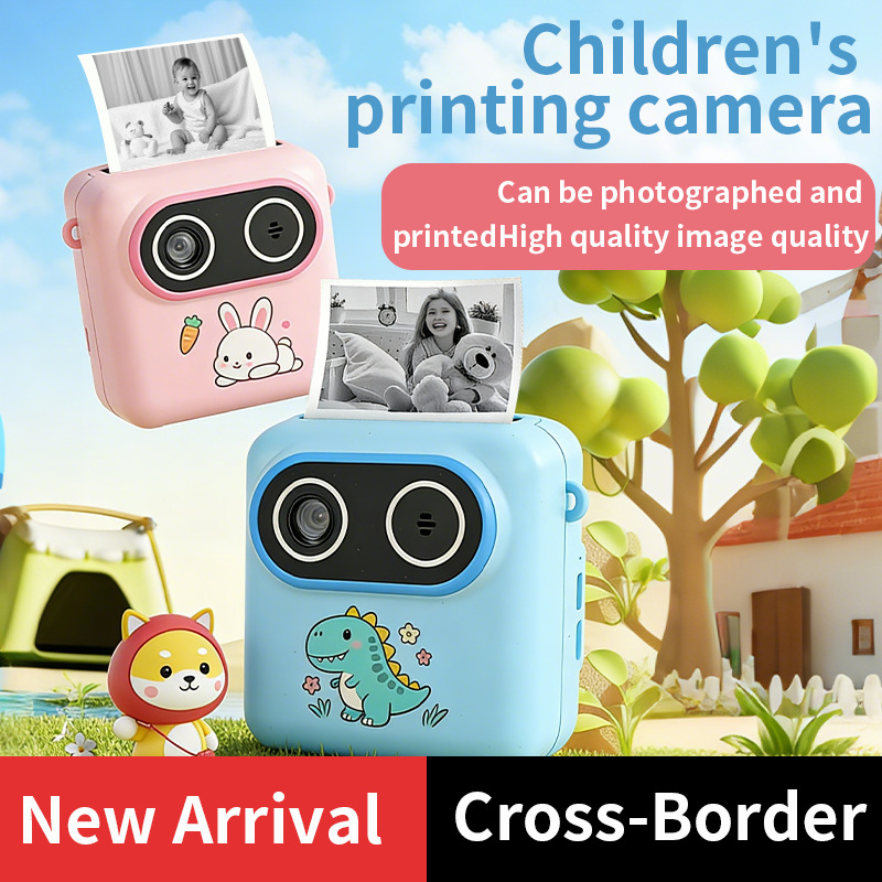New Kids Instant Print Camera Mini Cartoon Toy Camera Multilingual Thermal Paper