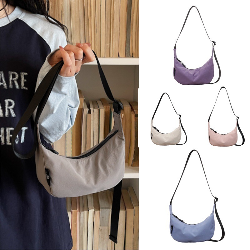 2026 New Small Moon Bag Crossbody / Wide Underarm Crossbody Bag Women Canelé Style Outfit Outdoor Small Bag
