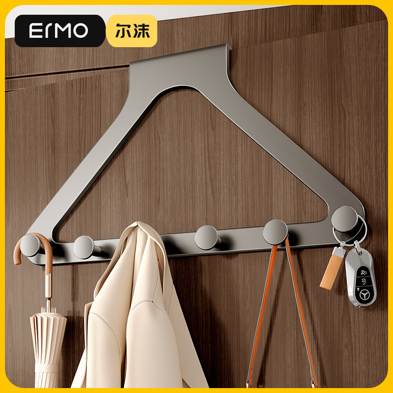 Door hook adhesive hook clothes rack bedroom no-drill load-bearing wall-mounted adhesive hook entrance door storage rack