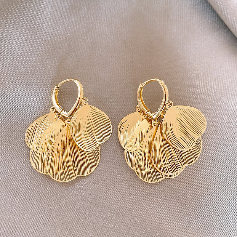 Gold Hollow Sheet Tassel Ear Cuff for Women 2026 New Earrings Earrings