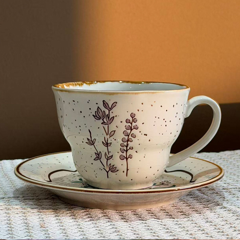 Floral coffee cup latte art latte afternoon tea stunning niche coffee cup saucer
