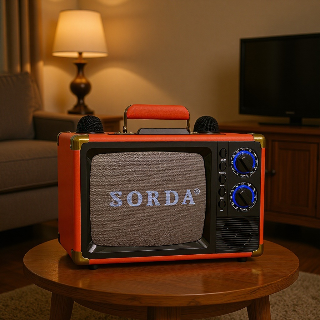 New SD2107 Portable High Power Outdoor Karaoke Machine Wireless Dual Mic Bluetooth Speaker Home Children Singing KTV