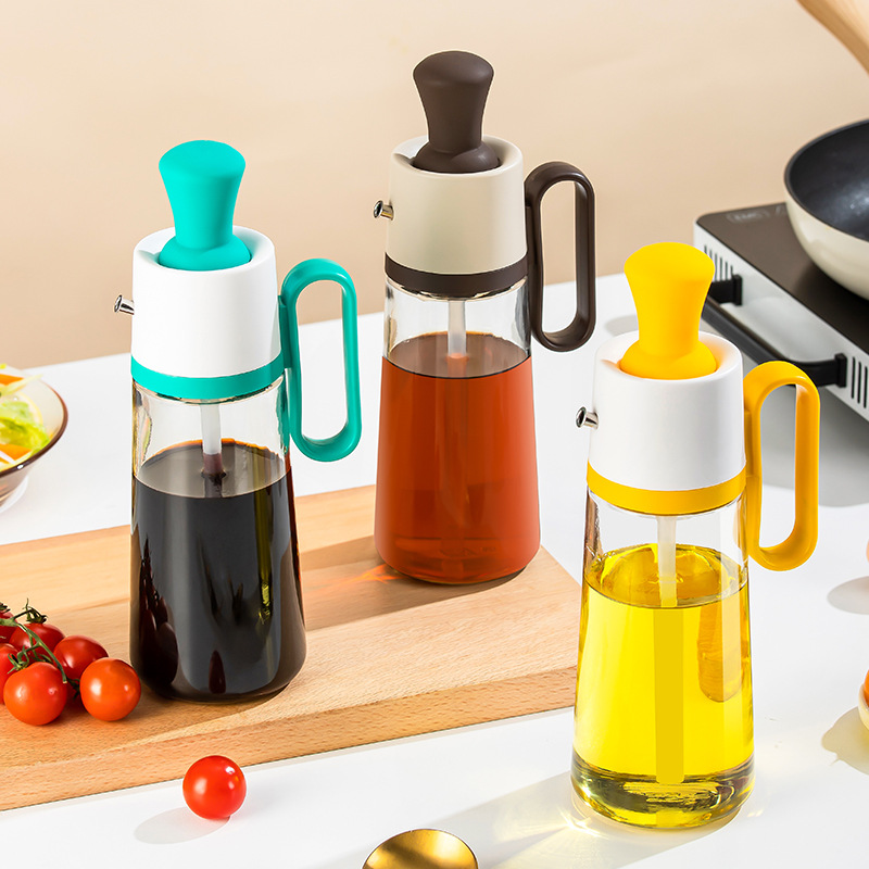 new multifunctional seasoning bottle set press metering oil bottle kitchen supplies glass seasoning bottle soy sauce vinegar bottle