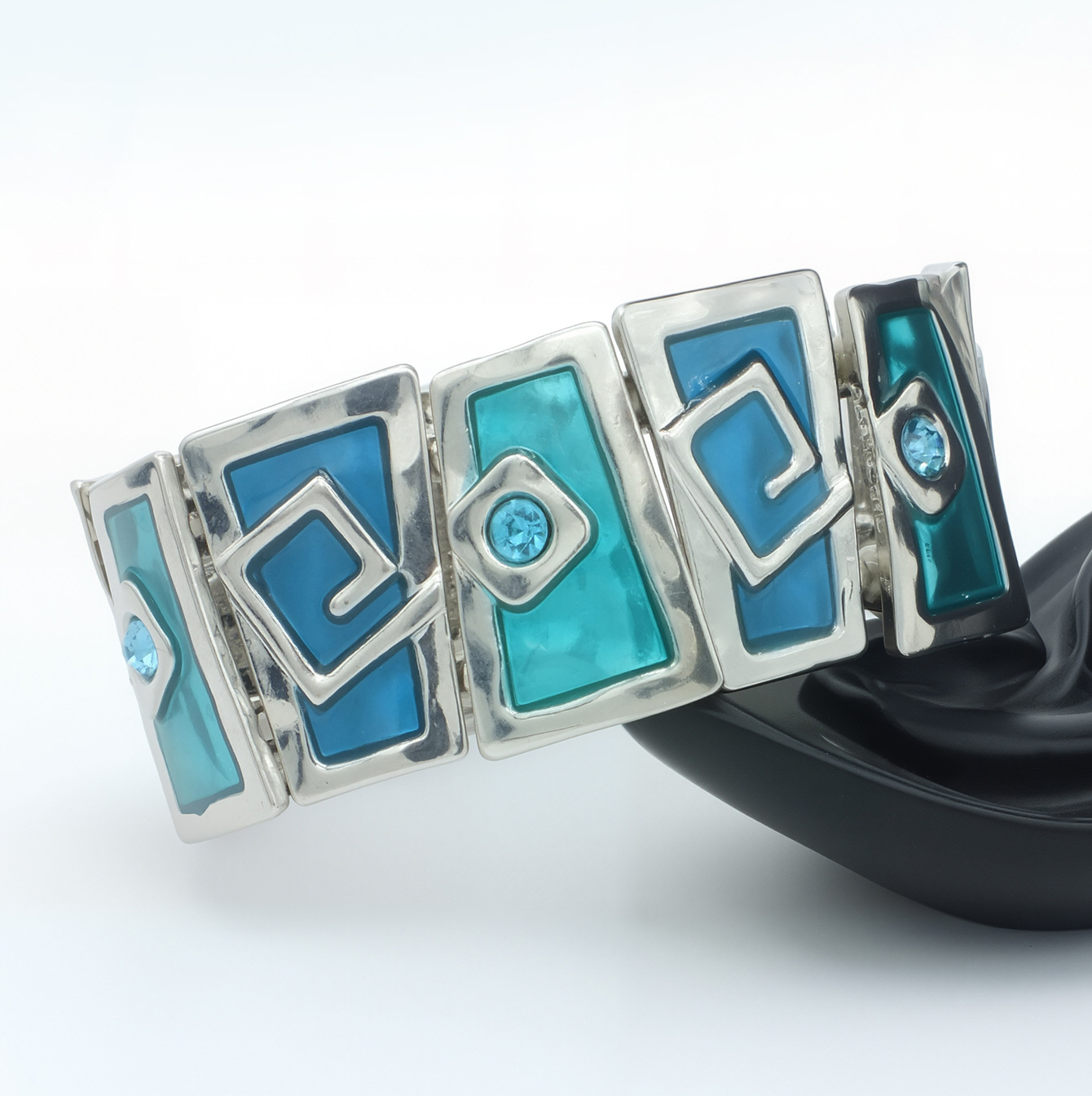 S95 Accessories Vintage Enamel Color Bracelet Oil Drop Spiral Elastic Bracelet