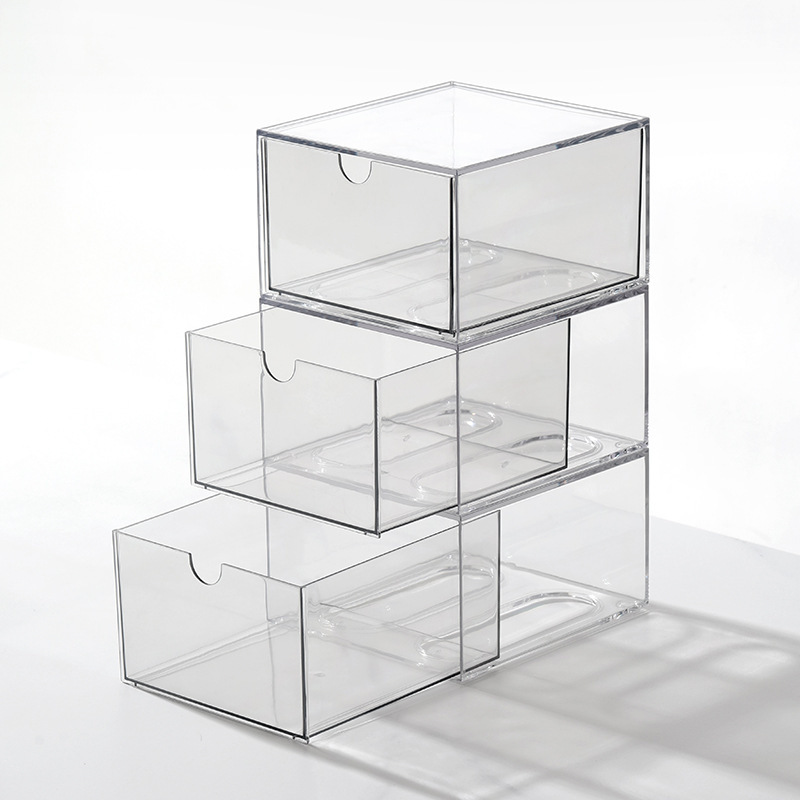 Desktop drawer storage, transparent acrylic, free combination drawer box, office desk stationery dustproof organizer