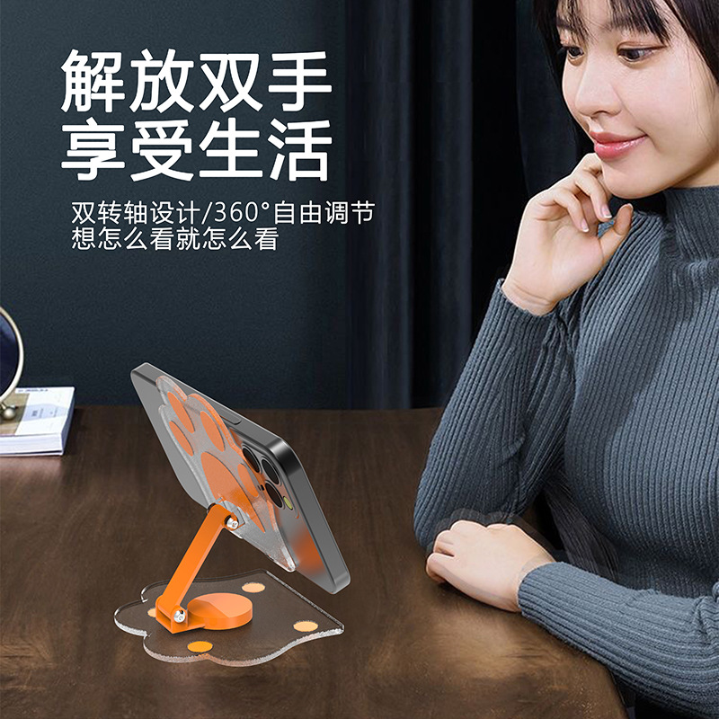 Cat paw acrylic phone stand live streaming portable foldable multifunctional tablet support stand live streaming stand