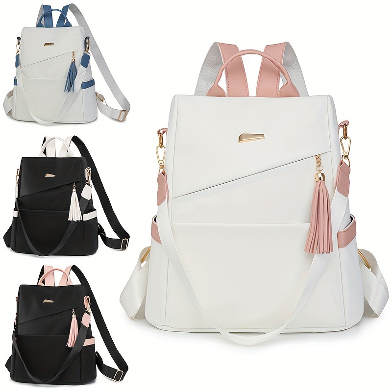 Women's anti-theft double-shoulder bag 2025 new soft leather dual-use large capacity travel backpack lightweight commuting backpack