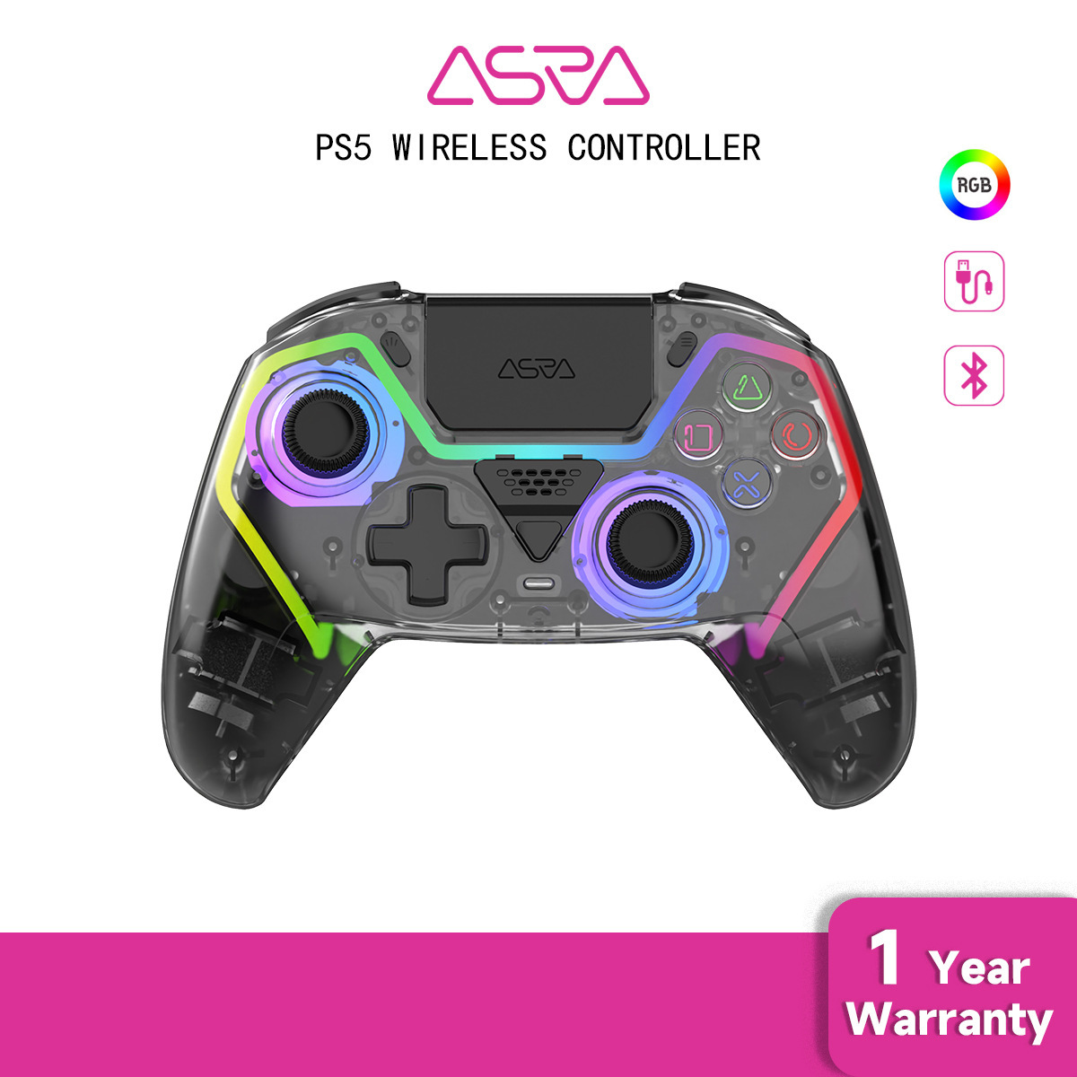 PS5 wireless Bluetooth game handle RGB macro programming Android ios/pc/steam/mac p5 host controller