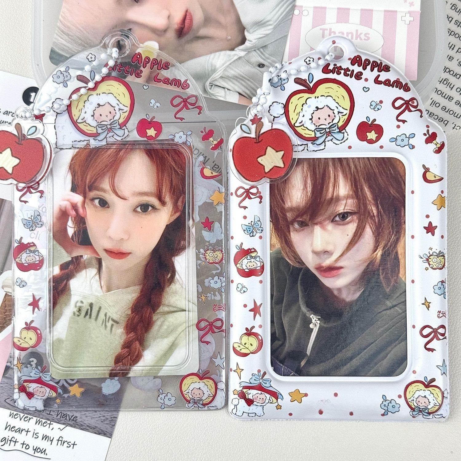 Idol 3-inch card display original apple sheep PVC card sleeve campus meal card storage card bag pendant