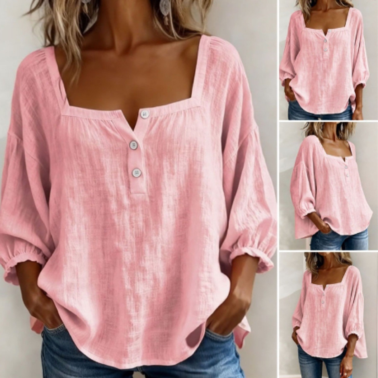 2026 Independent Station Summer Women's Unique Solid Color Print Long Sleeve Shirt
