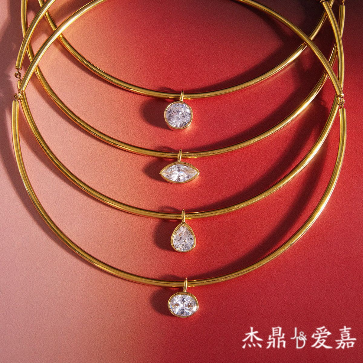 Jieding zircon pendant stainless steel collar women titanium steel necklace accessories women niche accessories