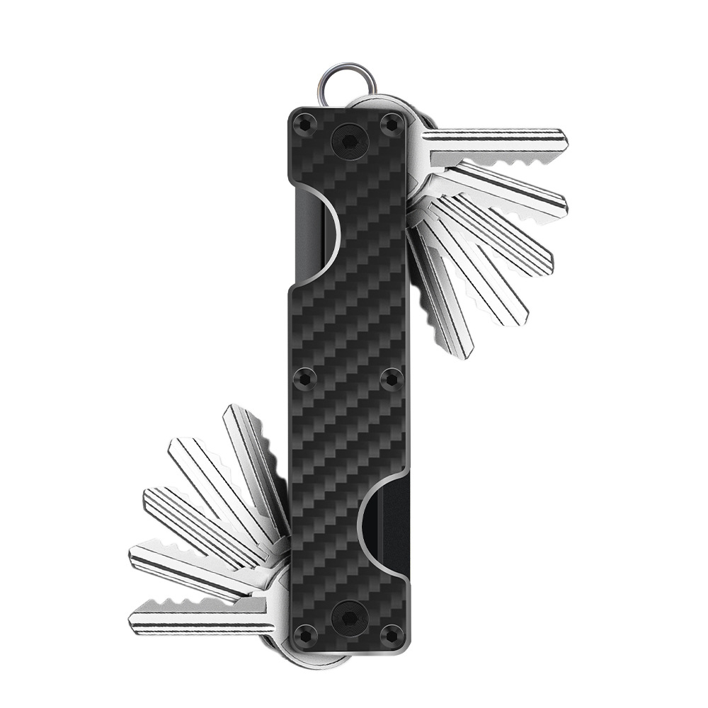 2025 New Double-Head Metal Keychain Aluminum Alloy Key Clip Multi-Key Organizer Holds 2-6 Keys