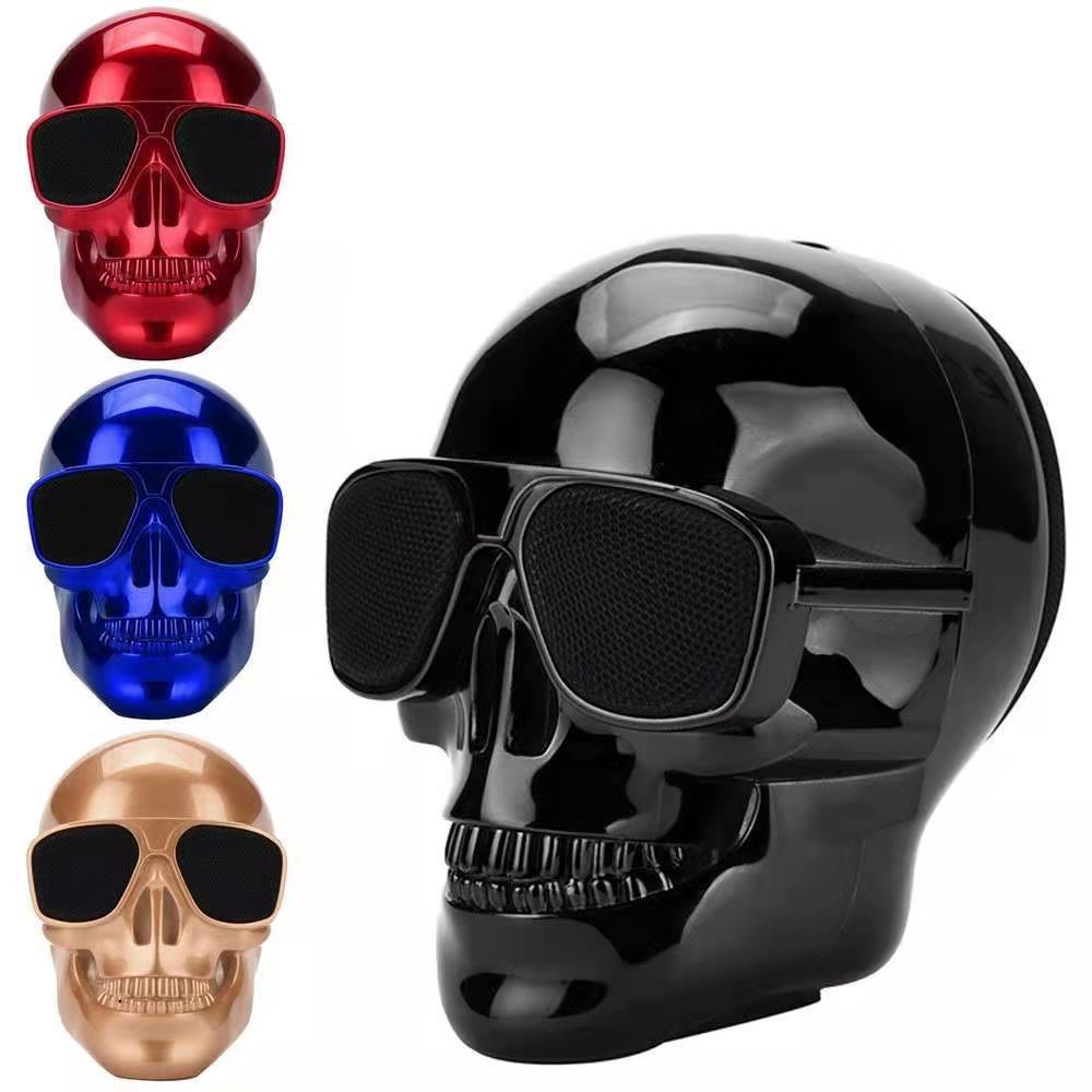 Large skull Bluetooth mini speaker wireless card bass multi-functional home desktop portable