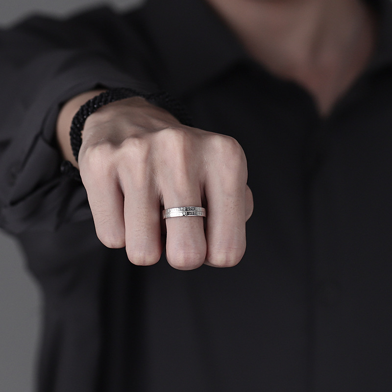 "The Old Man and the Sea" ring for men, simple index finger single ring