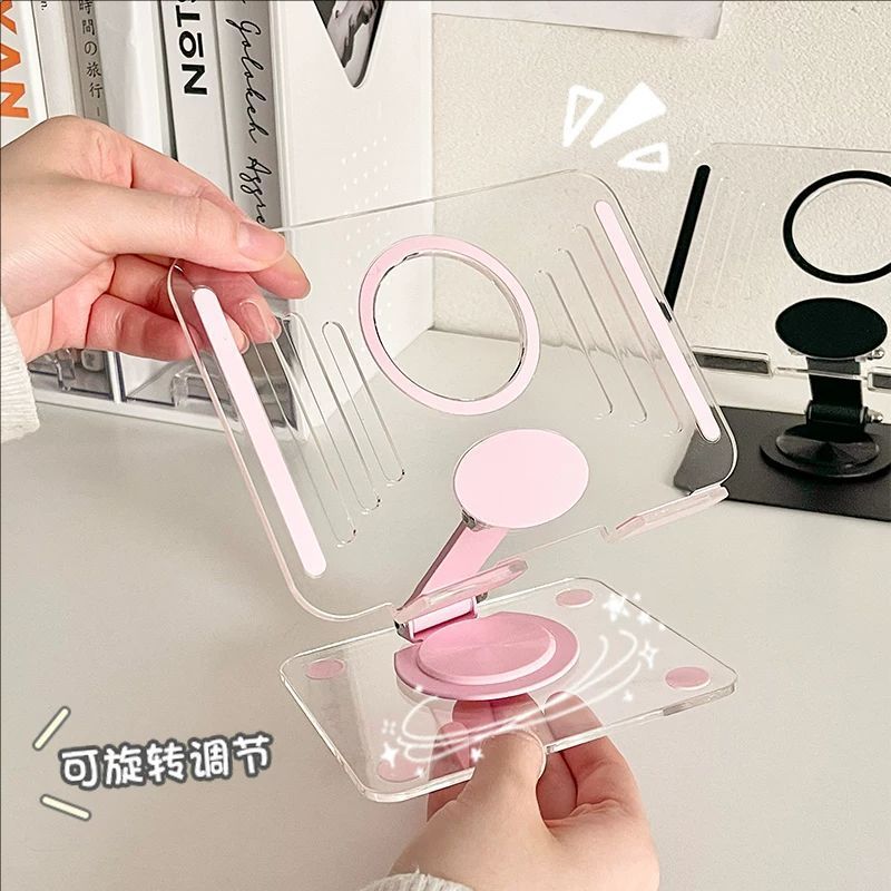 Acrylic rotating tablet stand desktop for iPad Huawei stand metal portable foldable phone stand
