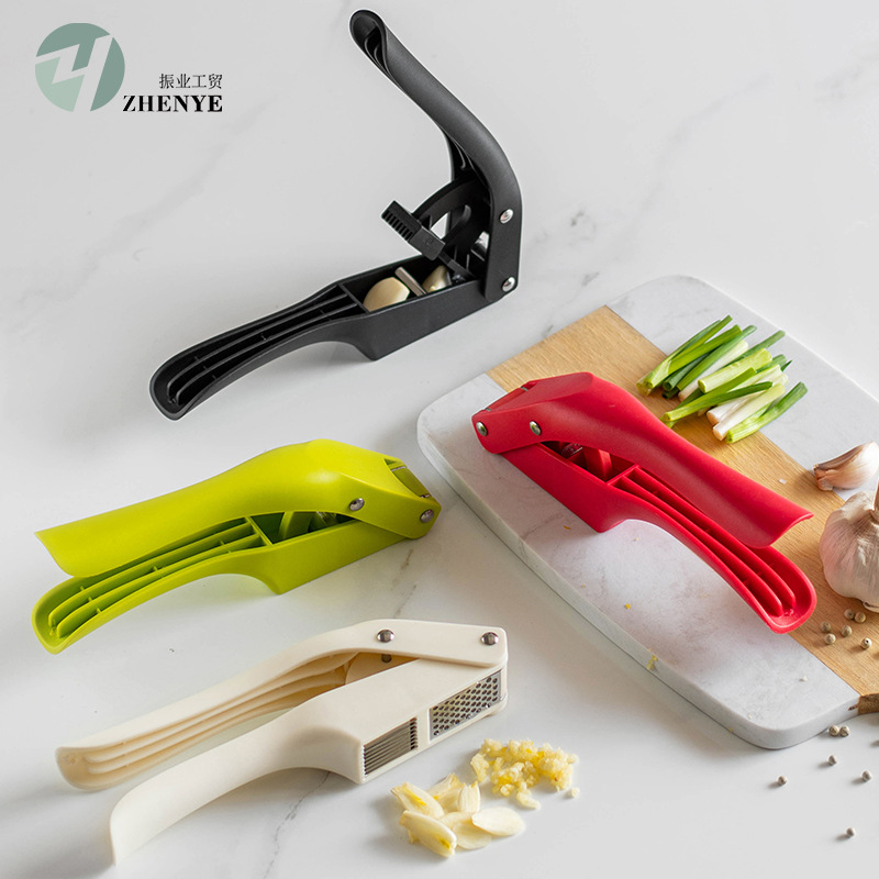 New 2-in-1 Kitchen Garlic Press Garlic Slicer Garlic Mincer Household Garlic Press