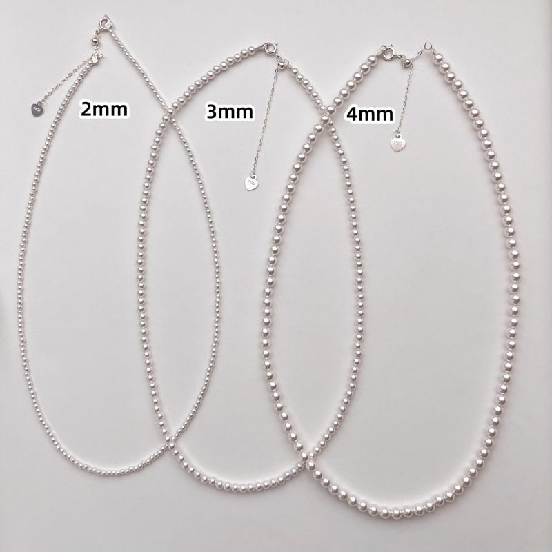 S925 sterling silver pearl necklace women's ultra-fine baby milky beads niche 2025 new neck chain