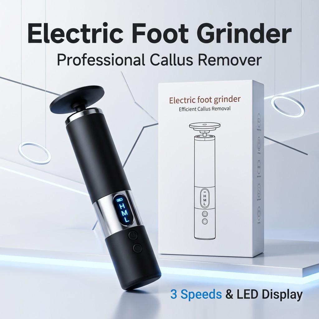 New 2-in-1 foot grinder nail file replaceable head 3 gear speed adjustment foot repair remove dead skin electric foot grinder