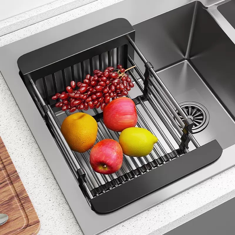 dishwashing sink drain rack vegetable basin storage rack drain basket storage rack filter adjustable kitchen supplies