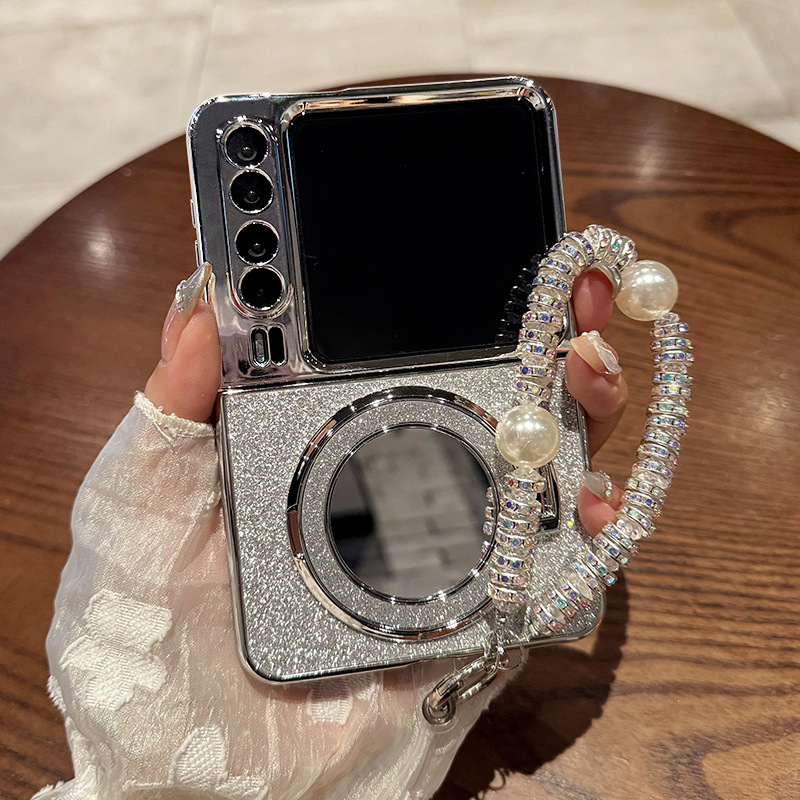 Applicable to Huawei purax phone case new women Samsung ZFlip7 folding protective case glitter VivoXFlip